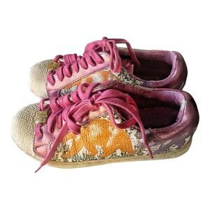 Vintage Y2K Christian Audigier Metallic Grafitti Sneakers Retro Size 6